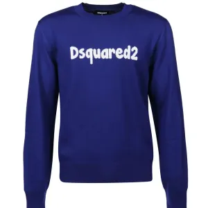 Dsquared2 Mens Cartoon Knitted Jumper Blue S