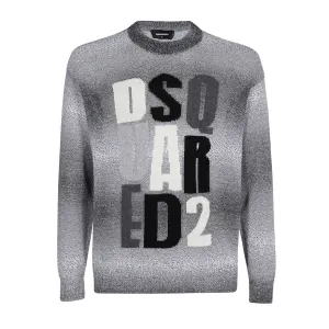Dsquared2 Mens D2 Monogram Knit Sweater Grey L Degradè