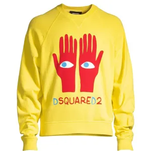 Dsquared2 Mens Eyes On Hands Sweatshirt Yellow S
