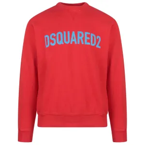 Dsquared2 Mens Logo Print Sweater Red S Scarlet