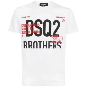Dsquared2 Men's Brothers Graphic T-shirt White XXL