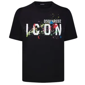 Dsquared2 Mens Icon Splash Cool T-shirt Black M