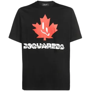 Dsquared2 Men's Smiling Leaf Logo T-shirt Black S