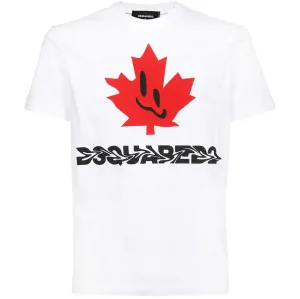 Dsquared2 Men's Smiling Leaf Logo T-shirt White L