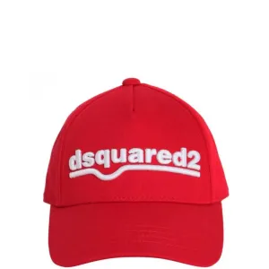 Dsquared2 Boys Logo Embroidered Cap Red 56 cm