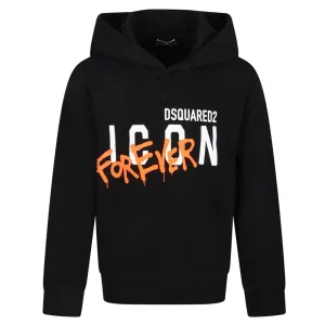 Dsquared2 Boys Forever Icon Hoodie Black 16Y