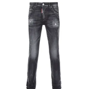 Dsquared2 Boys Distressed Finish Slim Fit Jeans Black 16Y