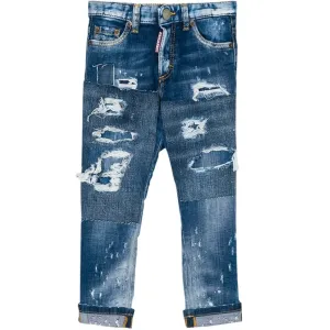 Dsquared2 Boys Glam Head Jeans Blue Light 10Y
