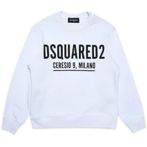 Dsquared2 Boys Ceresio Milano Logo Print Sweater White 10Y
