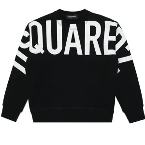 Dsquared2 Boys Logo Print Cotton Sweatshirt Black 10Y #363032