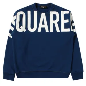 Dsquared2 Boys Logo Print Cotton Sweatshirt Blue 10Y