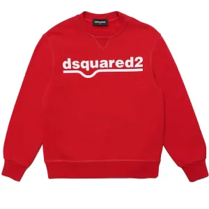 Dsquared2 Boys Logo Print Sweatshirt Red 16Y