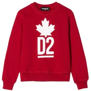 Dsquared2 Boys Maple Leaf D2 Sweatshirt Red 10Y