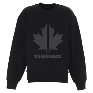 Dsquared2 Boys Maple Leaf Logo Print Sweater Black 8Y