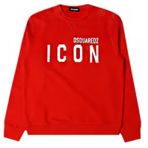 Dsquared2 Boys Red Logo Print Cotton Sweatshirt 10Y