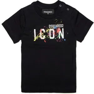 Dsquared2 Baby Boys Icon Paint Splatter T-shirt Black 12M