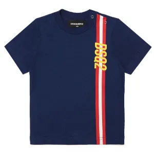 Dsquared2 Baby Boys Striped Logo T-shirt Blue 9M