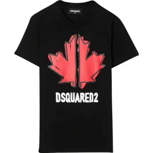 Dsquared2 Boys Cotton Logo T-shirt Black 4Y