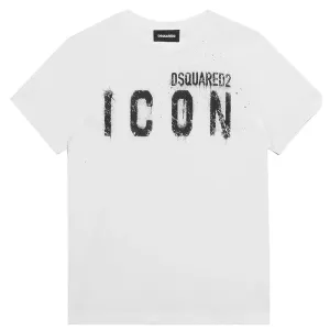 Dsquared2 Boys Icon Logo T-shirt White 16Y #362600