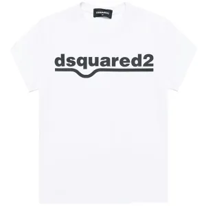 Dsquared2 Boys Logo Crew Neck T-shirt White 12Y