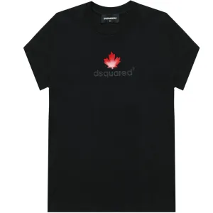Dsquared2 Boys Logo Print Cotton T-shirt Black 10Y #363142