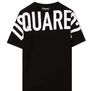 Dsquared2 Boys Logo Print Cotton T-shirt Black 10Y #363104