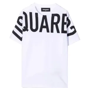 Dsquared2 Boys Logo Print Cotton T-shirt White 4Y #363241