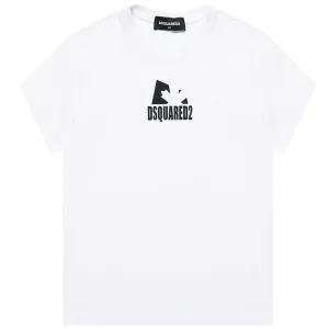Dsquared2 Boys Logo Print Cotton T-shirt White 6Y #363283