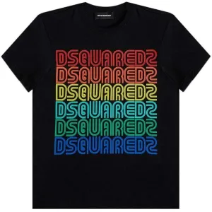 Dsquared2 Boys Multi Logo T-shirt Black 12Y