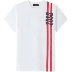 Dsquared2 Boys Stripe T-shirt White 10Y