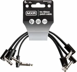 Dunlop MXR DCISTR06R Ribbon TRS Cable 3 Pack Negro 15 cm Angulado - Angulado Cable adaptador/parche