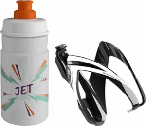 Elite Cycling CEO  Bottle Cage + Jet Bottle Kit Black Glossy/Clear Orange 350 ml Botella de bicicleta