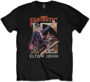 Elton John Camiseta de manga corta Unisex Captain Fantastic Black 2XL