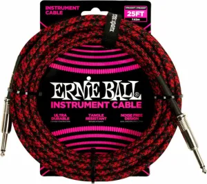 Ernie Ball Braided Straight Straight Inst Cable Negro-Rojo 7,5 m Recto - Recto