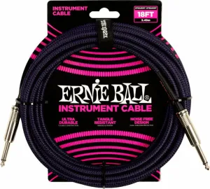 Ernie Ball Braided Straight Straight Inst Cable Negro-Violeta 5,5 m Recto - Recto