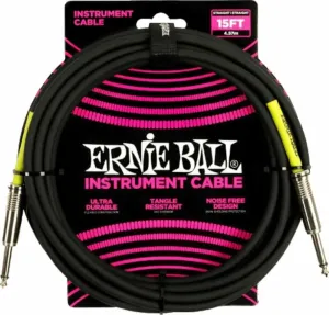 Ernie Ball PVC Straight Straight Inst Cable Negro 4,6 m Recto - Recto