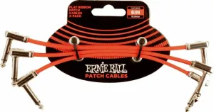 Ernie Ball Flat Ribbon Patch Cable Rojo 15 cm Angulado - Angulado