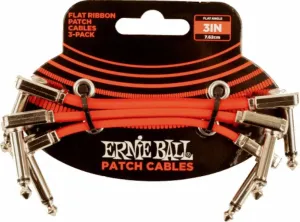 Ernie Ball Flat Ribbon Patch Cable Rojo 7,5 cm Angulado - Angulado
