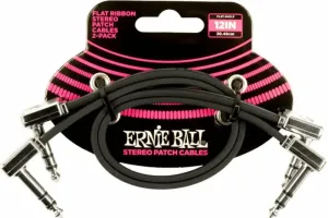 Ernie Ball Flat Ribbon Stereo Patch Cable Negro 30 cm Angulado - Angulado #732551