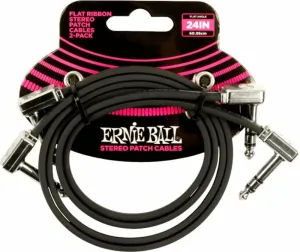 Ernie Ball Flat Ribbon Stereo Patch Cable Negro 60 cm Angulado - Angulado #710919