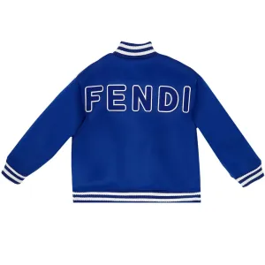 Fendi Unisex Kids Bomber Jacket Blue 10Y