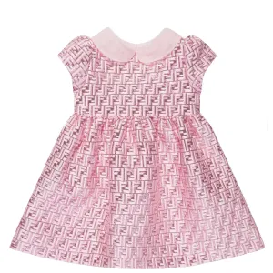Fendi Baby Girls FF All Over Dress Pink 12M #731961