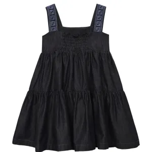 Fendi Baby Girls Plain Denim Dress Navy 6M Black