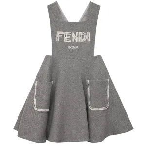 Fendi Girls Cashmere Dress Grey 4A