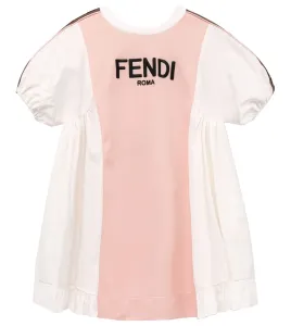 Fendi Girls Popelin Dress White 6A