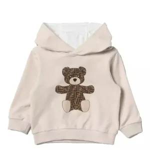Fendi Baby Unisex Teddy Bear Hoodie Beige 12M #731919