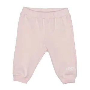 Fendi Baby Girls Logo Print Joggers Light Pink 12M #732017