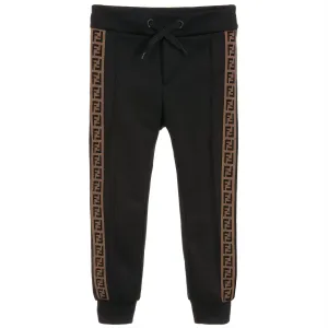 Fendi Boys Logo Sweat Trousers Black 12Y