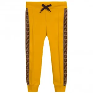 Fendi Boys Logo Sweat Trousers Yellow 12Y