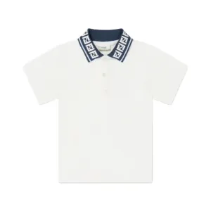 Fendi Baby Boys FF Collar Polo White 24M